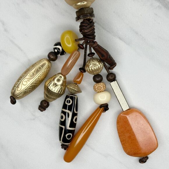 Chico's Collectibles Chunky Beaded Gold Tone Statement Necklace ✨ - Picture 7 of 12